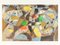 Frammento colorato, guazzo su carta spessa, con cornice, Immagine 4