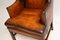 Antique Leather Wing Back Armchair 5