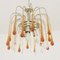 Lámpara de araña en cascada vintage de cristal de Murano, Imagen 4