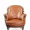 Cognac Leather and Walnut Armchair, Czechoslovakia, 1940s 11