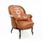 Cognac Leather and Walnut Armchair, Czechoslovakia, 1940s 5