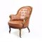 Cognac Leather and Walnut Armchair, Czechoslovakia, 1940s 13