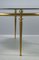 Classicist Coffee Table in Brass with Concave Fluted Legs and Smoked Glass Pane, Image 9