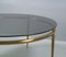 Classicist Coffee Table in Brass with Concave Fluted Legs and Smoked Glass Pane 12