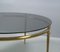 Classicist Coffee Table in Brass with Concave Fluted Legs and Smoked Glass Pane, Image 12