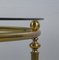 Classicist Coffee Table in Brass with Concave Fluted Legs and Smoked Glass Pane 11