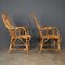Mid 20th Century Italian Rattan Woven Table & Fan-Backed Chairs, 1970, Set of 3, Image 4