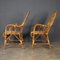 Mid 20th Century Italian Rattan Woven Table & Fan-Backed Chairs, 1970, Set of 3 3