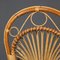 Mid 20th Century Italian Rattan Woven Table & Fan-Backed Chairs, 1970, Set of 3, Image 11