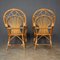 Mid 20th Century Italian Rattan Woven Table & Fan-Backed Chairs, 1970, Set of 3 5