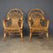 Mid 20th Century Italian Rattan Woven Table & Fan-Backed Chairs, 1970, Set of 3 6