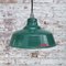 Vintage British Industrial Green Enamel Pendant Lamps by Simplex UK 5