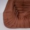 Canapé Modulable Ligne Roset par Michel Ducaroy Togo en Cuir Marron, Set de 5 3