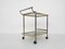 Brass Serving Trolley with Shelves in Smoked Glass 2