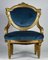 Niedriger Vintage Vintage Sessel aus Blauem Samt, Italien 2