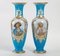 Weiße und Himmelblaue Vasen aus Opalglas, 2er Set 8