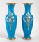 Weiße und Himmelblaue Vasen aus Opalglas, 2er Set 4
