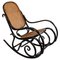 Rocking Chair Vintage en Bois Courbé et Teinté Noir 1