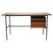 Mid-Century Modern Stahl & Teak Schreibtisch, Italien, 1950 1