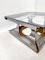 Italian Glass Steel & Wood Coffee Table, 1970s, Image 3