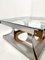 Italian Glass Steel & Wood Coffee Table, 1970s, Image 2