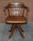 Antique Edwardian Directors Office Armchair in Brown Leather, 1900s 2