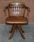 Antique Edwardian Directors Office Armchair in Brown Leather, 1900s, Image 2