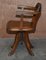 Antique Edwardian Directors Office Armchair in Brown Leather, 1900s, Image 19