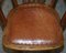 Antique Edwardian Directors Office Armchair in Brown Leather, 1900s 8