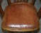 Antique Edwardian Directors Office Armchair in Brown Leather, 1900s, Image 8