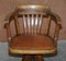 Antique Edwardian Directors Office Armchair in Brown Leather, 1900s, Image 3