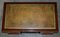 Antique Hardwood Pedestal Desk with Green Leather Writing Slope Drawer 6