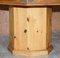 Vintage Pine Dining Table with Pedestal Base & Iron Fittings 11
