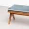 Civil Bench in Wood and Woven Viennese Cane with Cushion by Pierre Jeanneret for Cassina, Image 14