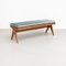 Banc Civil en Bois et Jonc Tressé avec Coussin par Pierre Jeanneret pour Cassina 7