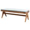 Civil Bench in Wood and Woven Viennese Cane with Cushion by Pierre Jeanneret for Cassina 1