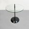 Table Basse Ronde Mid-Century en Verre et Marbre Noir, Italie, 1980s, Set de 2 3