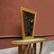 Italian Wood Console with Glass Top and Self-Standing Mirror, 1940s, Image 3