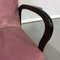 Mid-Century Italian Pink Velvet and Wood Armchair with Curved Armrests, 1950s 8