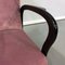 Mid-Century Italian Pink Velvet and Wood Armchair with Curved Armrests, 1950s, Image 8