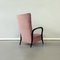 Mid-Century Italian Pink Velvet and Wood Armchair with Curved Armrests, 1950s 6