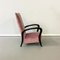 Mid-Century Italian Pink Velvet and Wood Armchair with Curved Armrests, 1950s 5