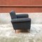 Moderner italienischer Mid-Century Sessel aus grauem Stoff & Metall, 1960er 4
