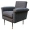 Mid-Century Italian Modern Gray Fabric & Metal Armchair, 1960s 1