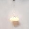 Mid-Century Italian Opaline Glass and Steel Pastiglia Pendant, 1950s 4