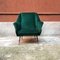 Mid-Century Italian Green Velvet Armchair with Armrests, 1950s 5
