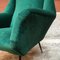 Mid-Century Italian Green Velvet Armchair with Armrests, 1950s, Image 7