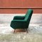 Mid-Century Italian Green Velvet Armchair with Armrests, 1950s 4
