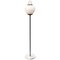 Mid-Century Italian Satin Glass and Metal Floor Lamp with Marble Base, 1950s 1