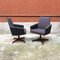 Mid-Century Modern Gray Fabric and Metal Armchairs, 1960s, Set of 2, Image 2